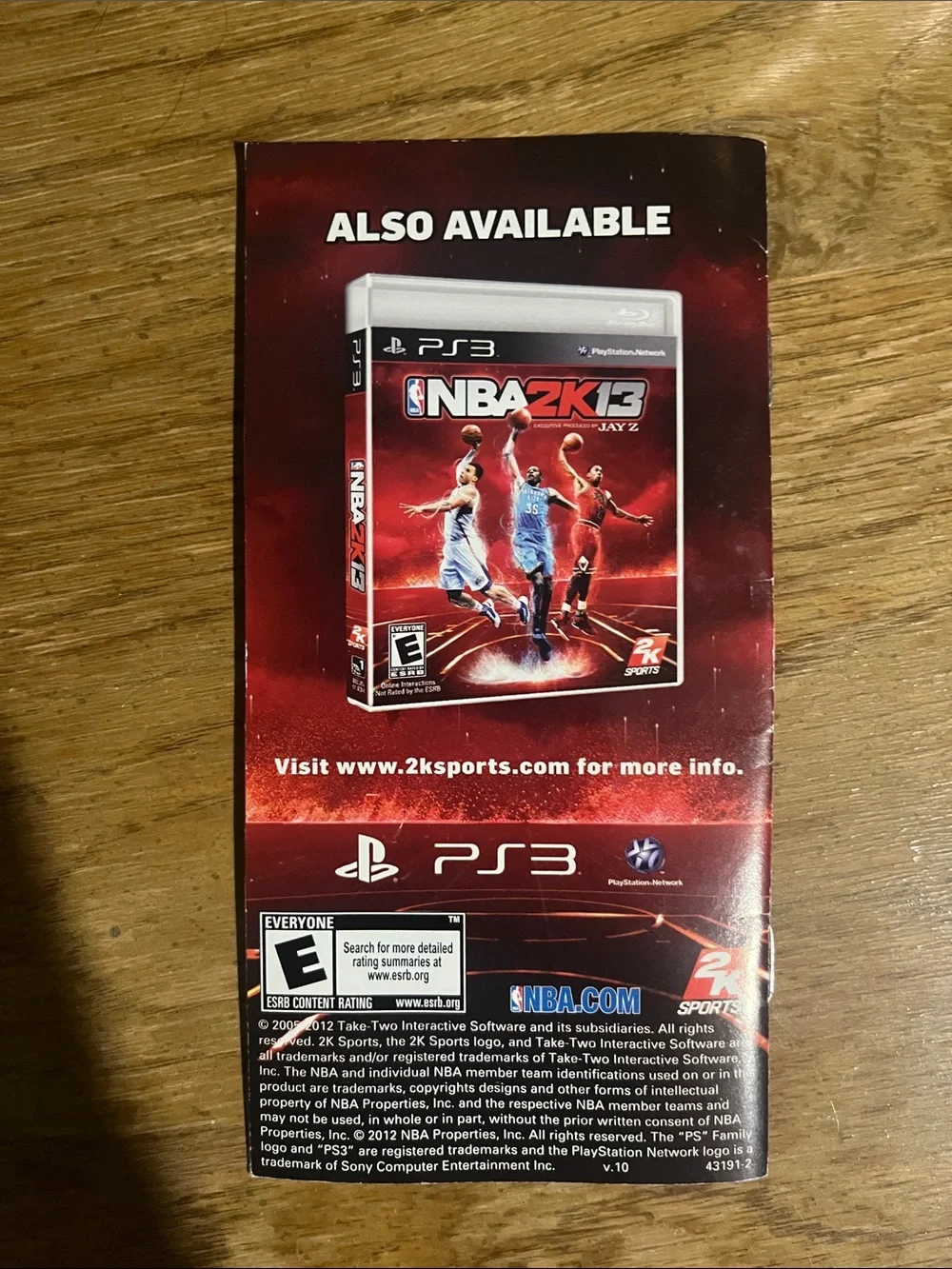 NBA 2K13 Game for Sony PlayStation Portable - UMD Disc, Case, and Manual